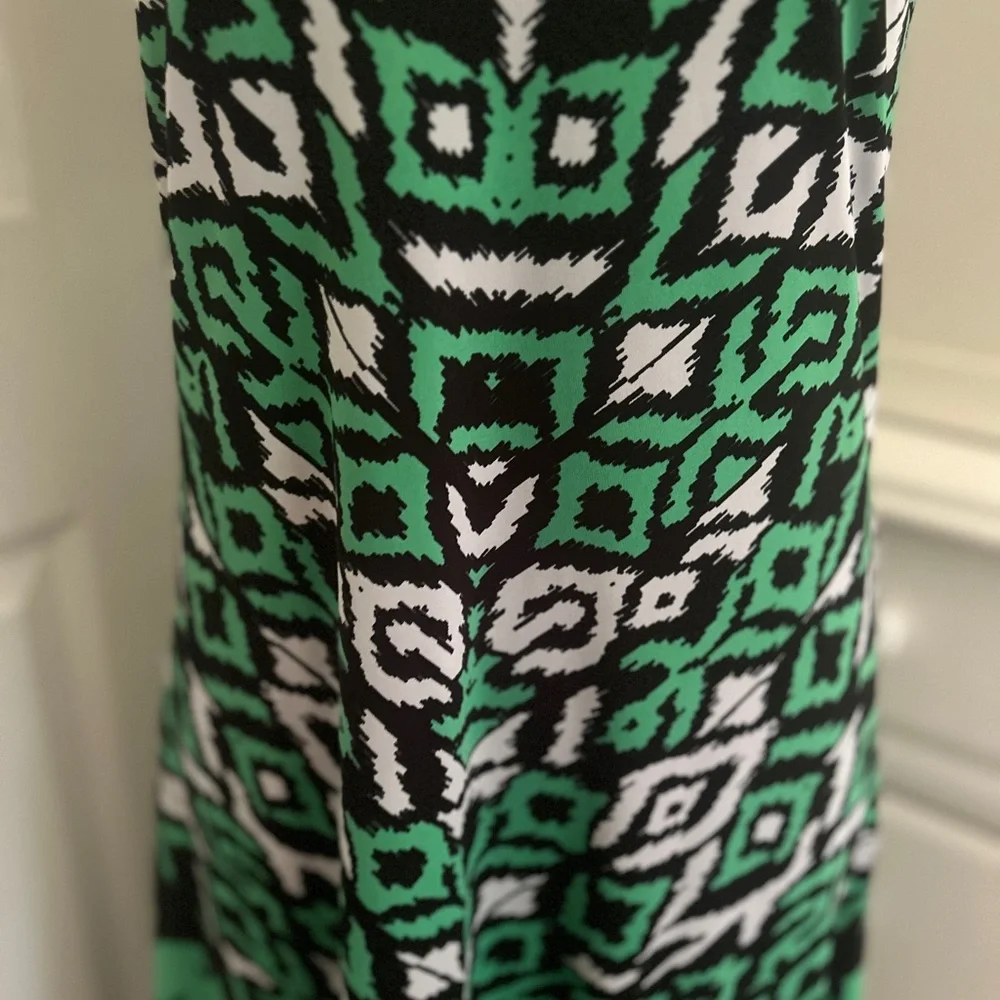 INC International Concepts Green Black Sleeveless Maxi Sundress boho tribal - Picture 4 of 6